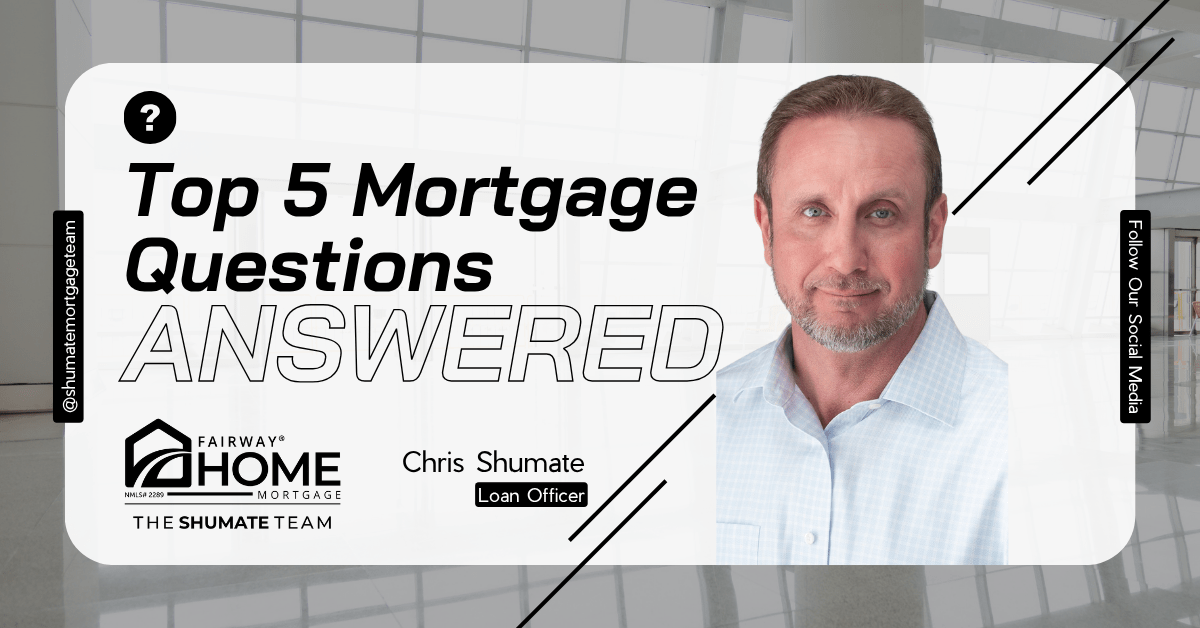 Chris Shumate, Fairway Home Mortgage Loan Officer, discussing the top 5 mortgage questions and home loan tips for buyers and homeowners.